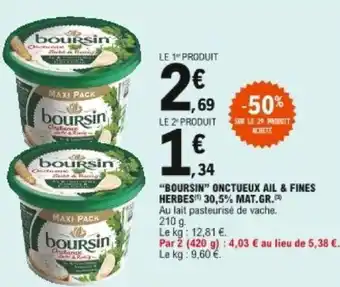 E.Leclerc Boursin Onctueux ail & fines herbes offre