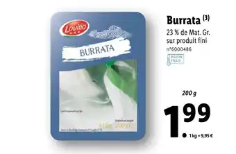 Lidl Burrata offre