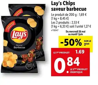 Lidl Lay's Chips Saveur Barbecue offre