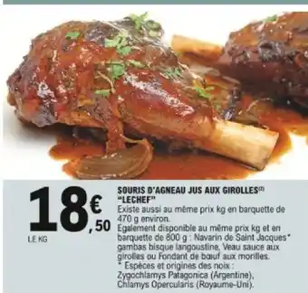 Souris d'agneau jus aux girolles Lechef