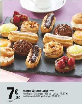 E.Leclerc 16 Mini Gateaux lunch offre
