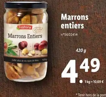 Lidl Marrons Entiers offre