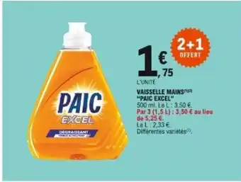 E.Leclerc Vaisselle mains Paic excel offre
