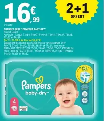 E.Leclerc Changes bébé Pampers baby dry offre