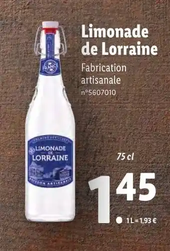 Lidl Limonade De Lorraine offre