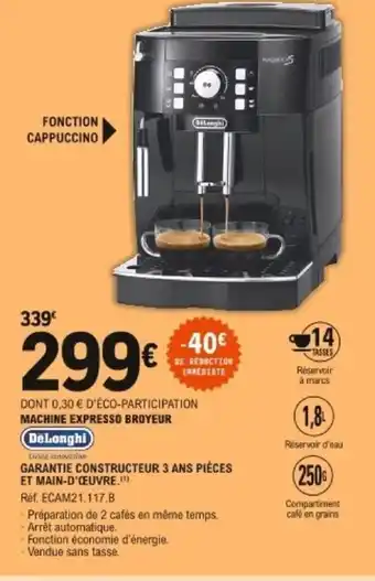 E.Leclerc Machine expresso broyeur offre