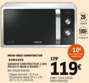 E.Leclerc Micro-ondes monofonction offre