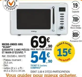E.Leclerc Micro-ondes gril Elsay offre