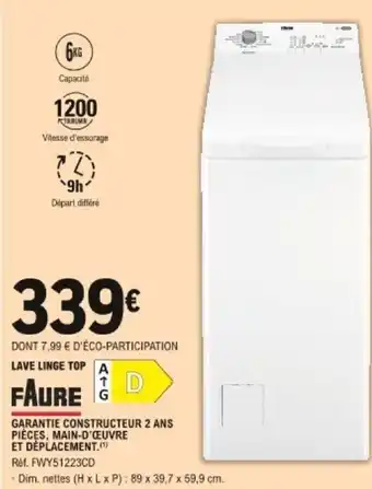 E.Leclerc Lave linge top offre