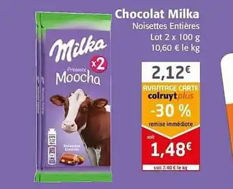 Colruyt Chocolat Milka offre