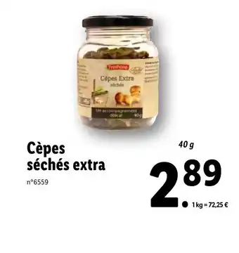 Lidl Cèpes Séchés Extra offre