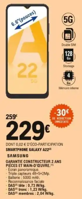E.Leclerc Smartphone galaxy a22 offre