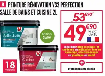 Décor Discount Peinture rénovation v33 perfection salle de bains et cuisine 2L offre