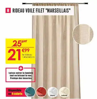 Décor Discount rideau voile filet Marseillais offre
