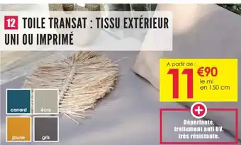 Décor Discount Toilet transat : tissu extérieur uni ou imprimé offre