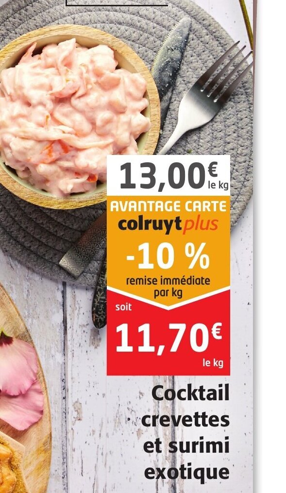 Promo Cocktail crevettes et surimi exotique chez Colruyt
