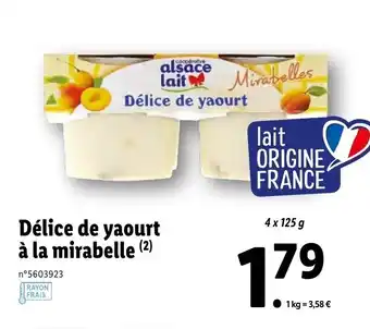 Lidl Délice De Yaourt à La Mirabelle offre