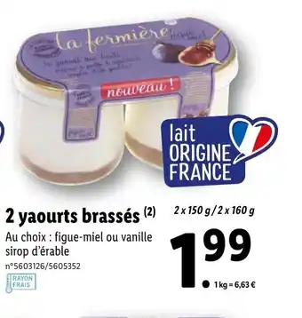 Lidl 2 Yaourts Brassés offre