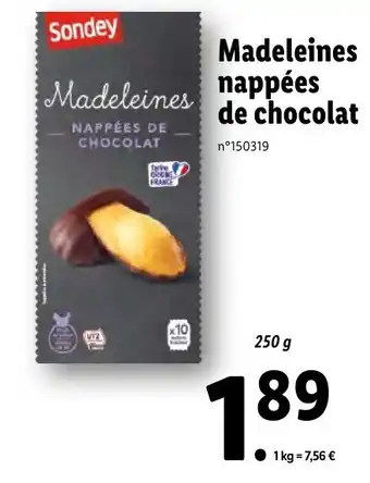 Lidl Madeleines Nappées De Chocolat offre