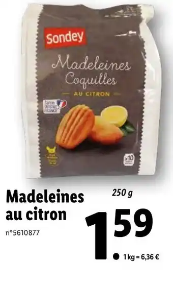 Lidl Madeleines Au Citron offre