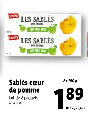 Lidl Sablés cœur De Pomme offre