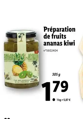 Lidl Prêparation De Fruits Ananas Kiwi offre