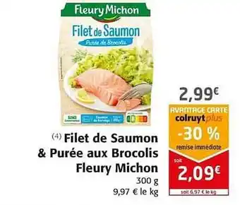 Colruyt Filet De Saumon & Purée Aux Brocolis Fleury Michon offre