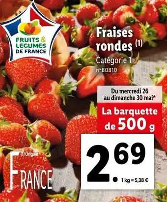 Lidl Fraises Rondes offre