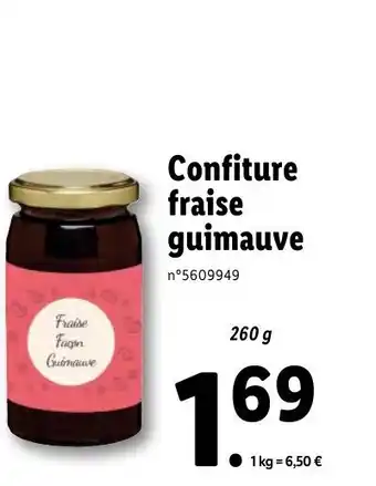 Lidl Confiture Fraise Guimauve offre