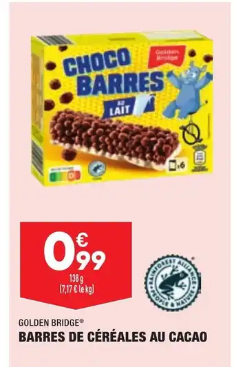 ALDI Barres de Céréales Au Cacao offre