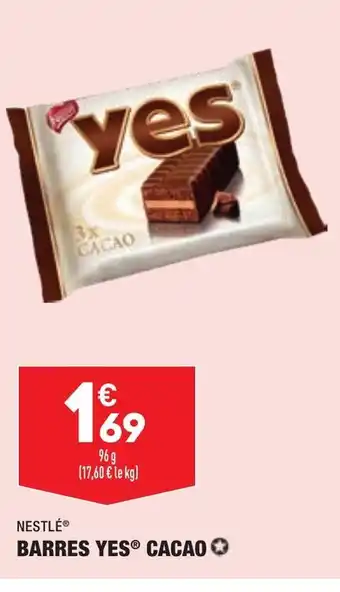 ALDI Barres Yes Cacao offre