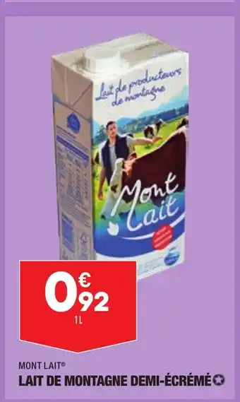 ALDI Lait de Montagne Demi-écrémé offre