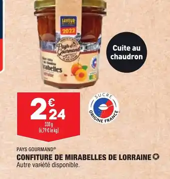 ALDI Confiture de Mirabelles de Lorraine offre