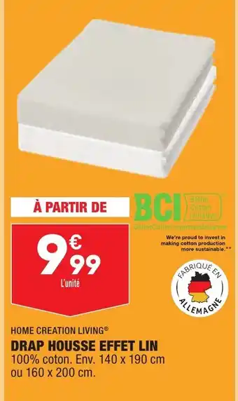 ALDI Drap Housse Effet Lin offre