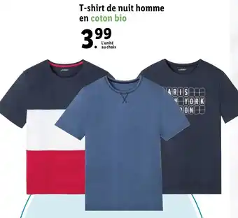 Lidl T-shirt De Nuit Homme En Coton Bio offre