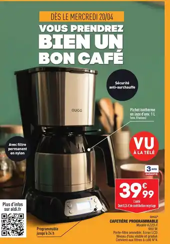 ALDI Cafetière Programmable offre