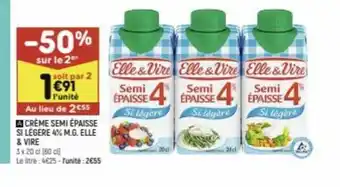 Leader Price Crème Semi épaisse offre