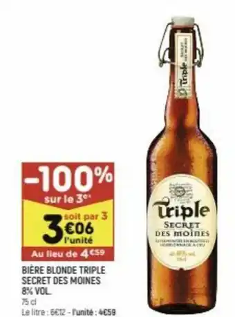 Leader Price Bière Blonde Triple offre