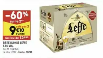 Leader Price Bière Blonde Leffe offre