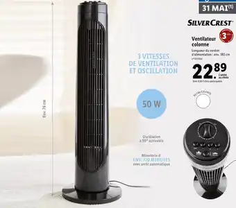 Lidl Ventilateur Colonne offre