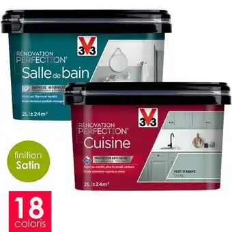 Décor Discount Peinture rénovation v33 perfection salle de bains et cuisine 2l offre