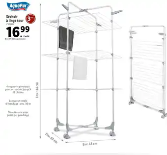 Lidl Séchoir à linge tour offre