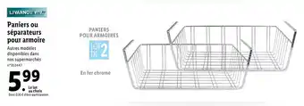 Lidl Paniers ou séparateurs pour armoire offre