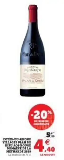 Super U Cotes-du-rhone villages plan de dieu AOP rouge offre