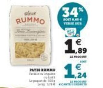 U Express Pates rummo offre