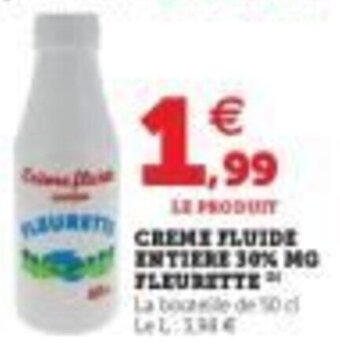 U Express Crème fluide entière 30% mg fleurette offre