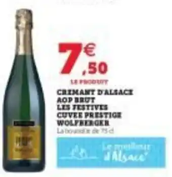 Crémant d'Alsace aop brut les festives cuvee prestige wolfberger