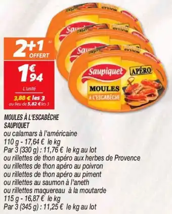 Netto Moules à l'escabéche saupiquet offre