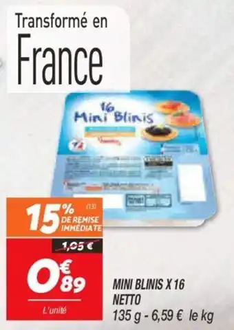 Netto Mini blinis x16 offre