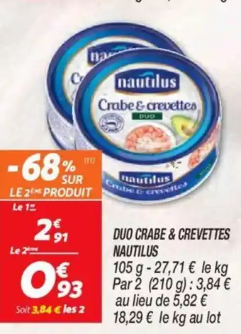 Duo crabe & crevettes nautilus